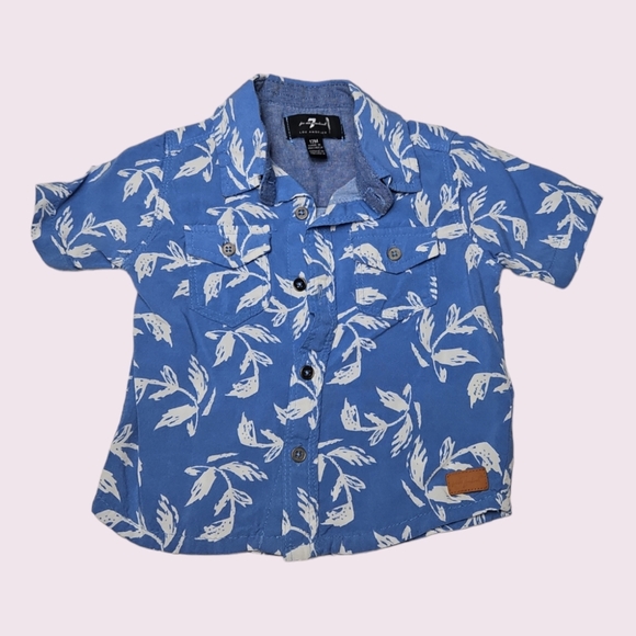 7 For All Mankind Boys Button Down Shirt Size 12 Months - Picture 1 of 2